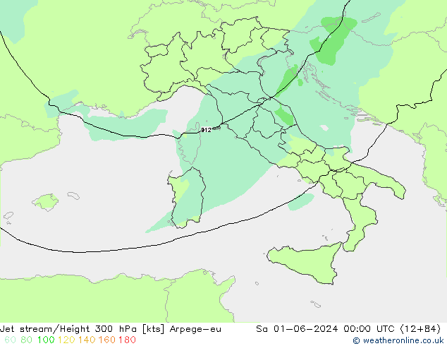 Jet stream Arpege-eu Sáb 01.06.2024 00 UTC