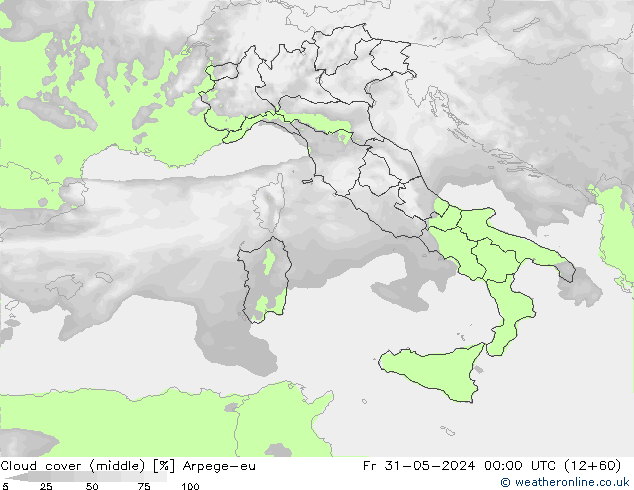 Nubes medias Arpege-eu vie 31.05.2024 00 UTC