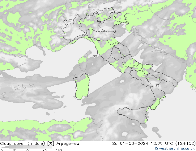 Bulutlar (orta) Arpege-eu Cts 01.06.2024 18 UTC