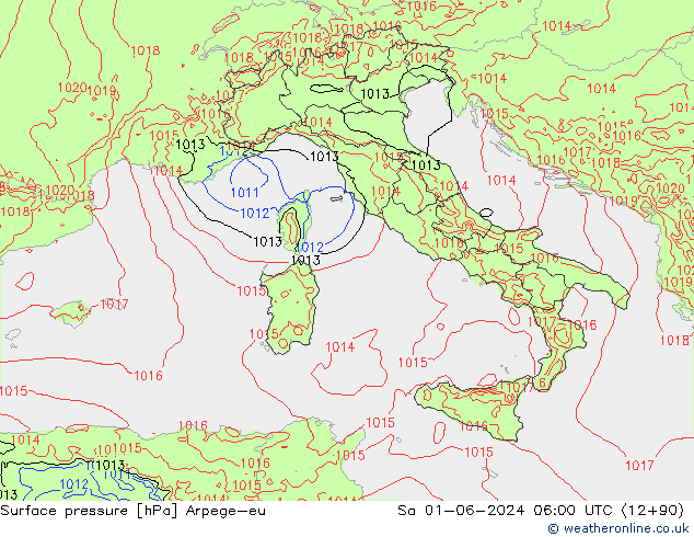 Luchtdruk (Grond) Arpege-eu za 01.06.2024 06 UTC