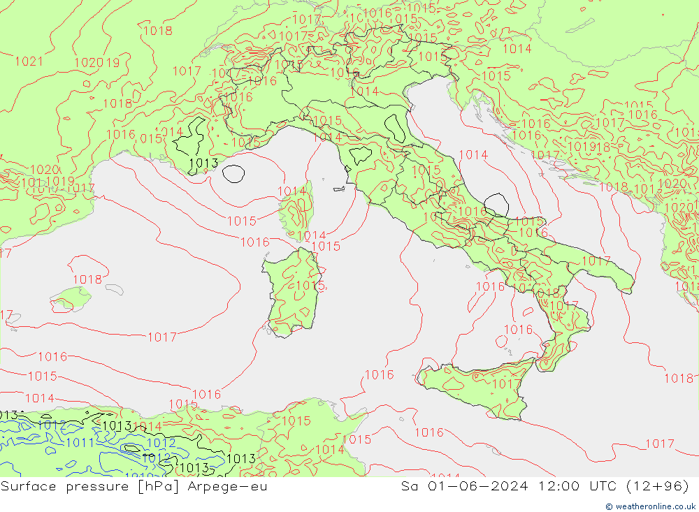 Luchtdruk (Grond) Arpege-eu za 01.06.2024 12 UTC