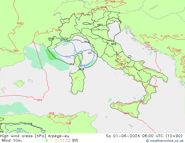 Izotacha Arpege-eu so. 01.06.2024 06 UTC