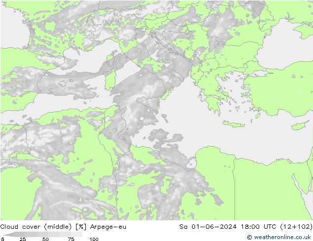 nuvens (médio) Arpege-eu Sáb 01.06.2024 18 UTC