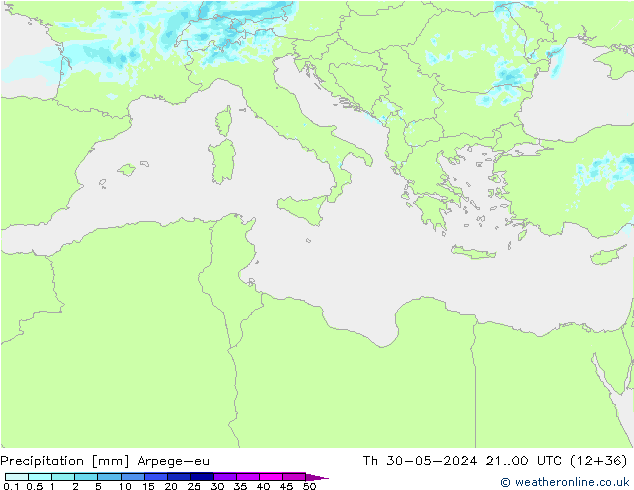 precipitação Arpege-eu Qui 30.05.2024 00 UTC