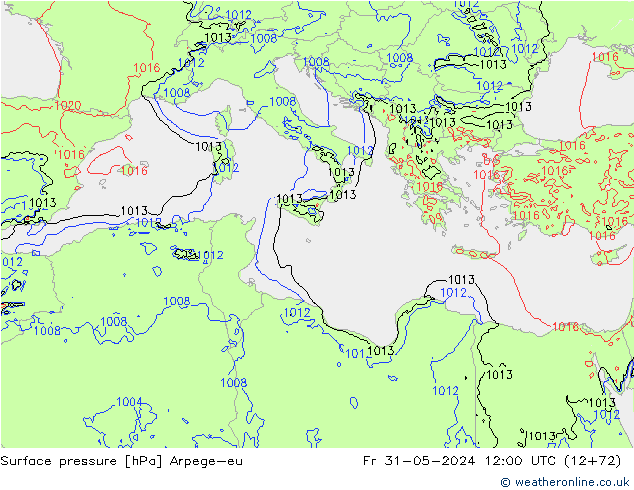 pression de l'air Arpege-eu ven 31.05.2024 12 UTC