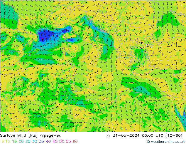 Surface wind Arpege-eu Fr 31.05.2024 00 UTC