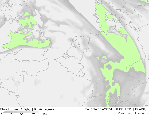 Bulutlar (yüksek) Arpege-eu Sa 28.05.2024 18 UTC