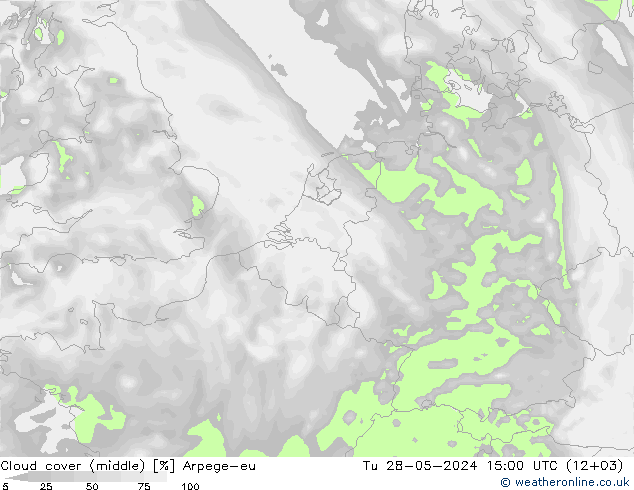 Nuages (moyen) Arpege-eu mar 28.05.2024 15 UTC