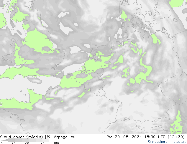 Bulutlar (orta) Arpege-eu Çar 29.05.2024 18 UTC