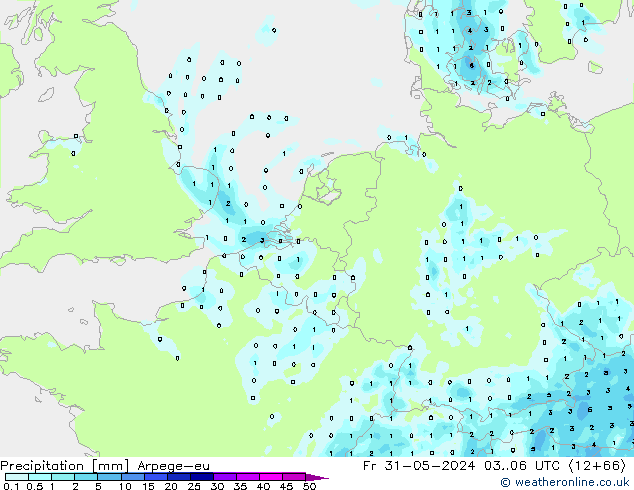 Precipitation Arpege-eu Fr 31.05.2024 06 UTC