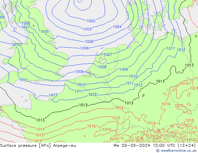 pression de l'air Arpege-eu mer 29.05.2024 12 UTC