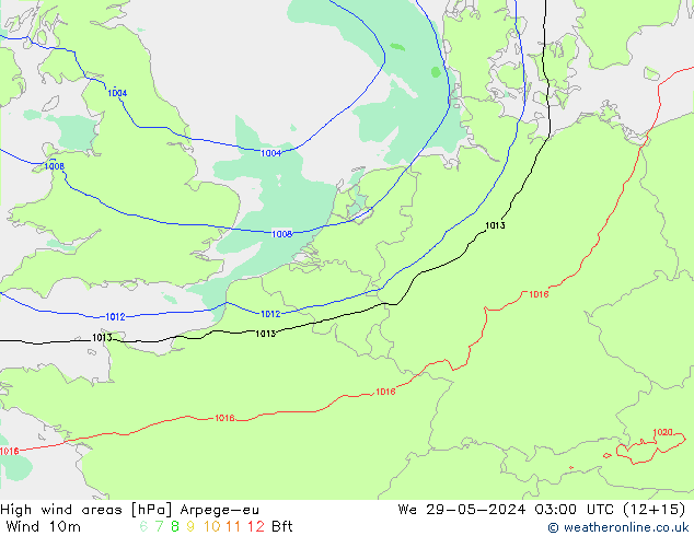 Windvelden Arpege-eu wo 29.05.2024 03 UTC