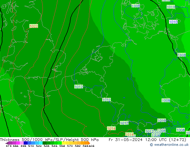 Thck 500-1000hPa Arpege-eu Fr 31.05.2024 12 UTC