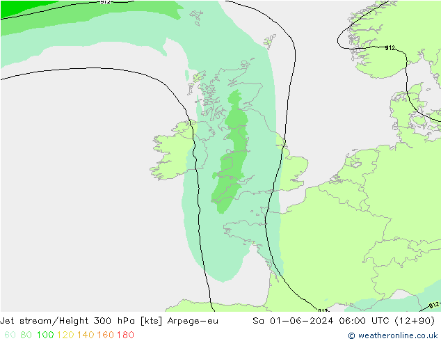 Corriente en chorro Arpege-eu sáb 01.06.2024 06 UTC