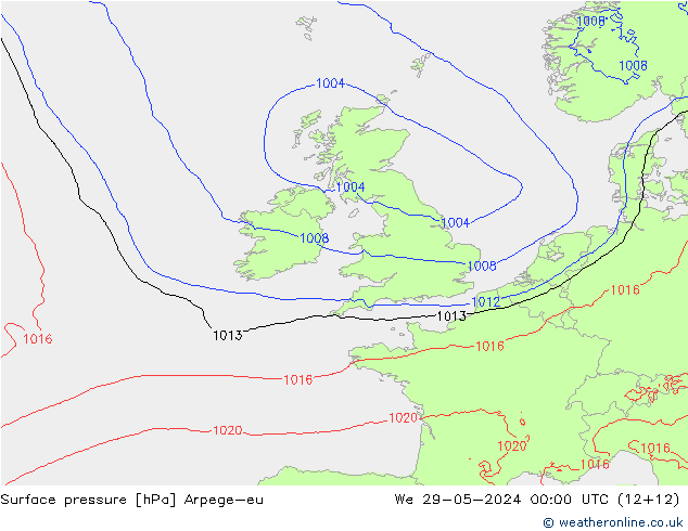 Yer basıncı Arpege-eu Çar 29.05.2024 00 UTC