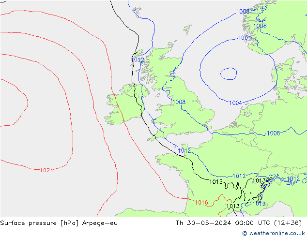 Luchtdruk (Grond) Arpege-eu do 30.05.2024 00 UTC