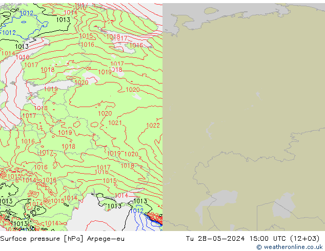 приземное давление Arpege-eu вт 28.05.2024 15 UTC