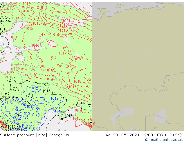 pressão do solo Arpege-eu Qua 29.05.2024 12 UTC