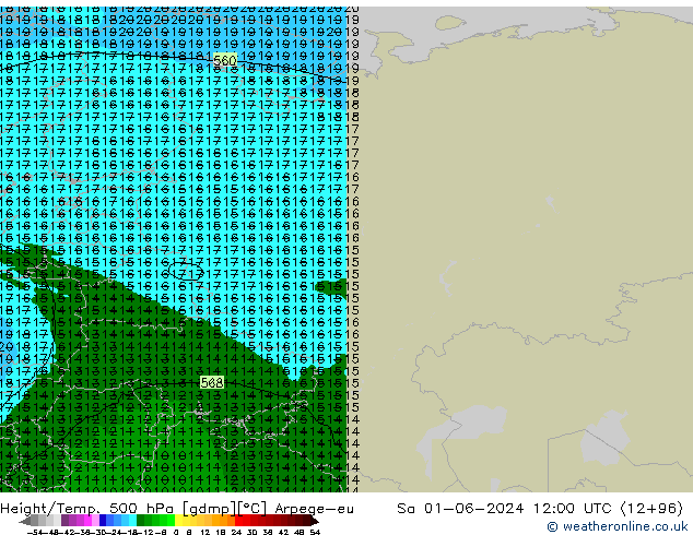 Height/Temp. 500 hPa Arpege-eu So 01.06.2024 12 UTC