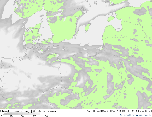 nízká oblaka Arpege-eu So 01.06.2024 18 UTC