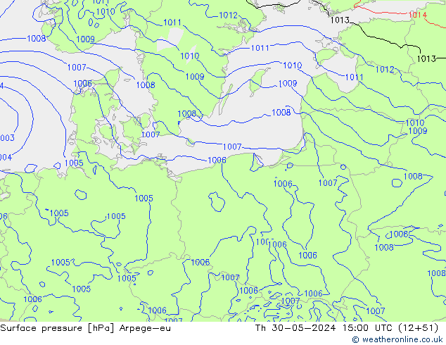 Luchtdruk (Grond) Arpege-eu do 30.05.2024 15 UTC