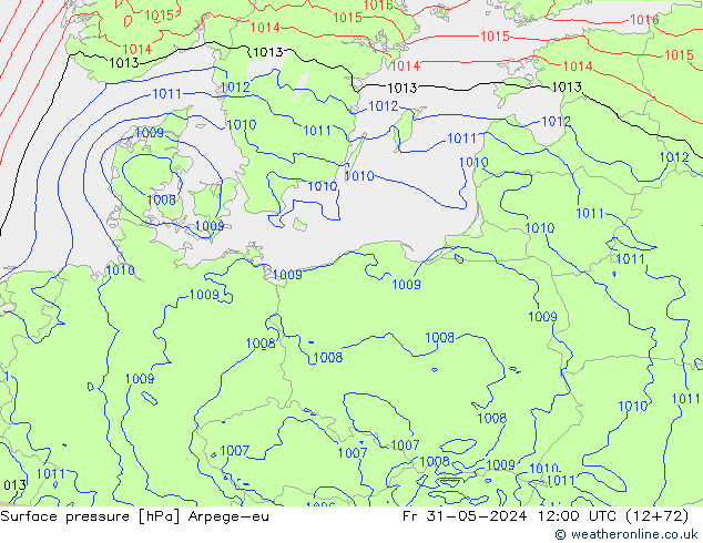 Presión superficial Arpege-eu vie 31.05.2024 12 UTC