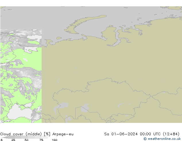 Nubes medias Arpege-eu sáb 01.06.2024 00 UTC