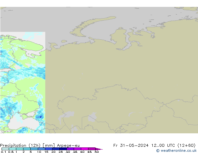 Precipitation (12h) Arpege-eu Fr 31.05.2024 00 UTC