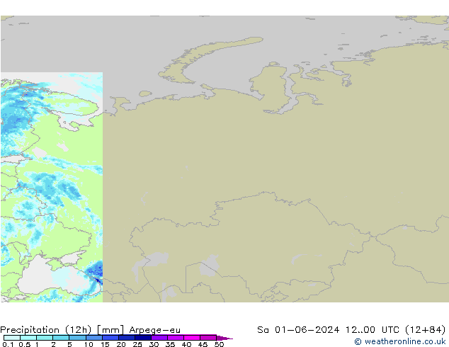 Precipitation (12h) Arpege-eu Sa 01.06.2024 00 UTC