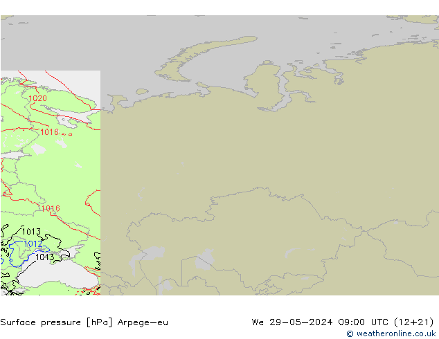 Luchtdruk (Grond) Arpege-eu wo 29.05.2024 09 UTC