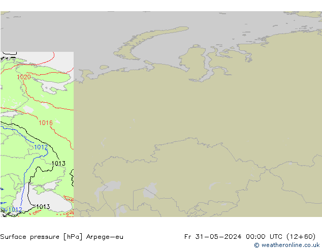 Surface pressure Arpege-eu Fr 31.05.2024 00 UTC