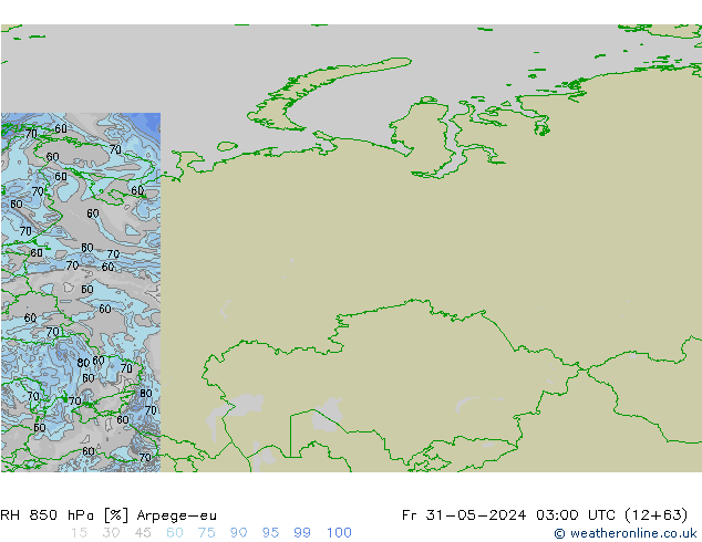 850 hPa Nispi Nem Arpege-eu Cu 31.05.2024 03 UTC