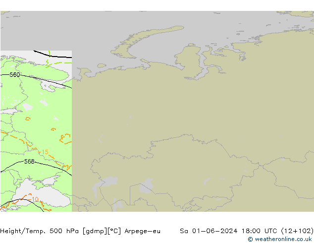 Height/Temp. 500 hPa Arpege-eu Sa 01.06.2024 18 UTC