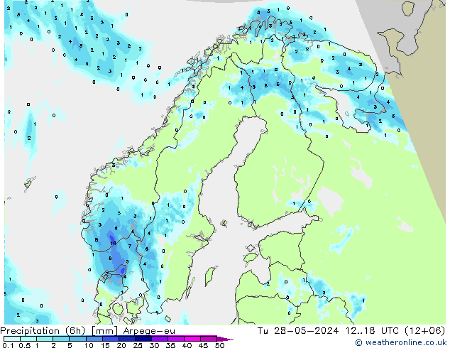 Nied. akkumuliert (6Std) Arpege-eu Di 28.05.2024 18 UTC