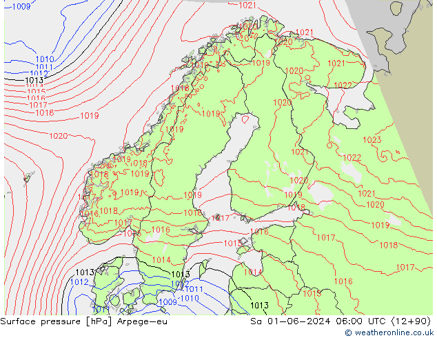 Luchtdruk (Grond) Arpege-eu za 01.06.2024 06 UTC