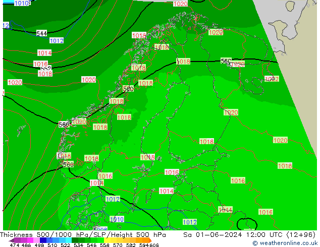 Thck 500-1000hPa Arpege-eu Sa 01.06.2024 12 UTC