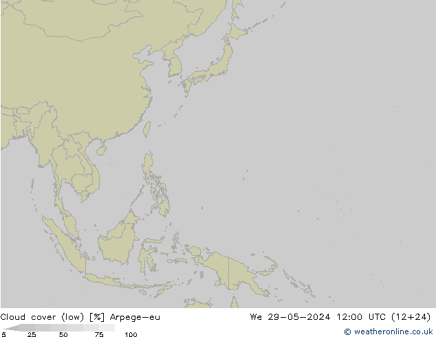 Bewolking (Laag) Arpege-eu wo 29.05.2024 12 UTC