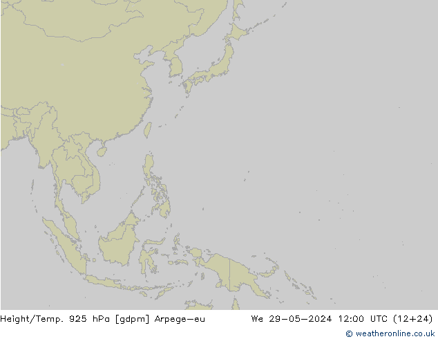 Height/Temp. 925 hPa Arpege-eu Qua 29.05.2024 12 UTC