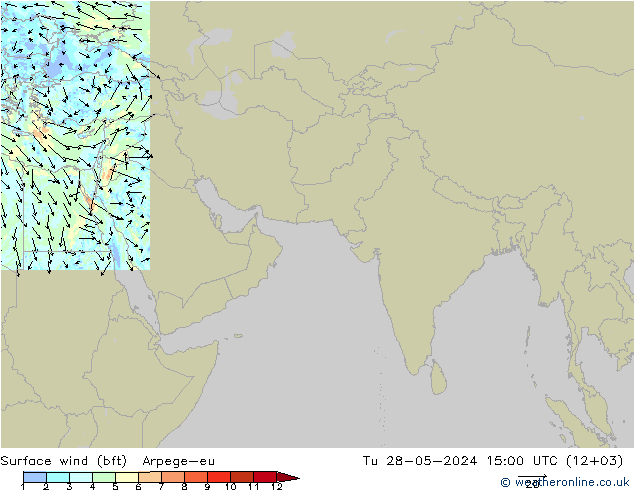 ве�Bе�@ 10 m (bft) Arpege-eu вт 28.05.2024 15 UTC