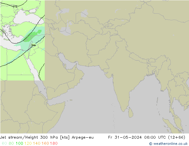 Jet stream/Height 300 hPa Arpege-eu Fr 31.05.2024 06 UTC