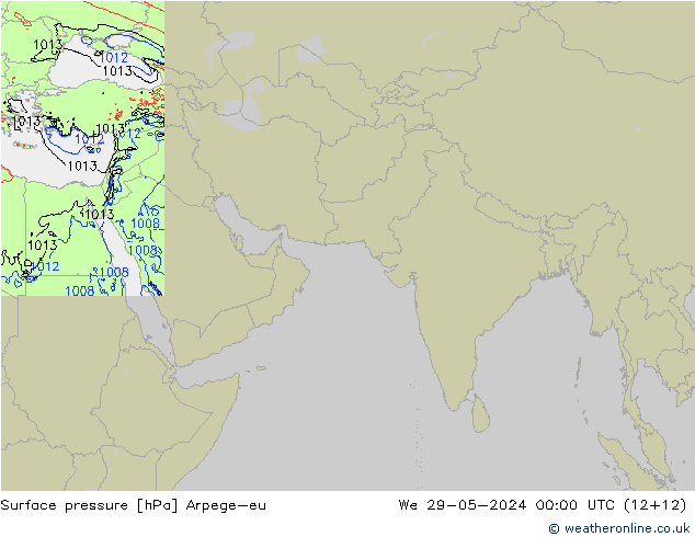 地面气压 Arpege-eu 星期三 29.05.2024 00 UTC