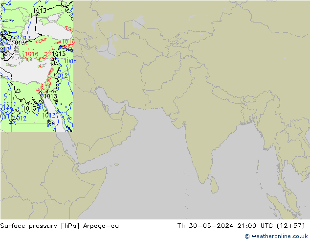 Surface pressure Arpege-eu Th 30.05.2024 21 UTC