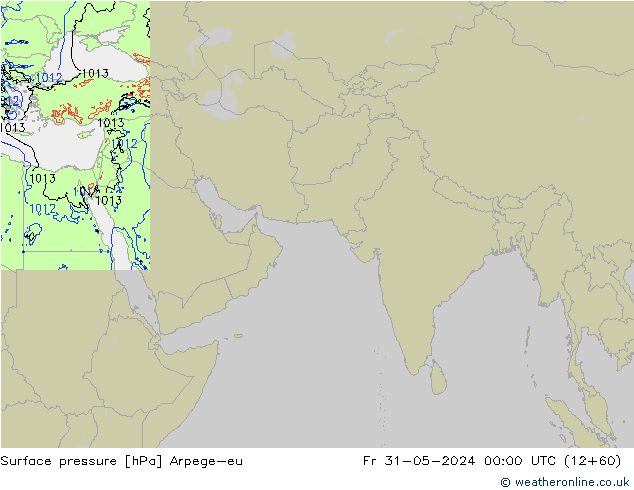 Surface pressure Arpege-eu Fr 31.05.2024 00 UTC