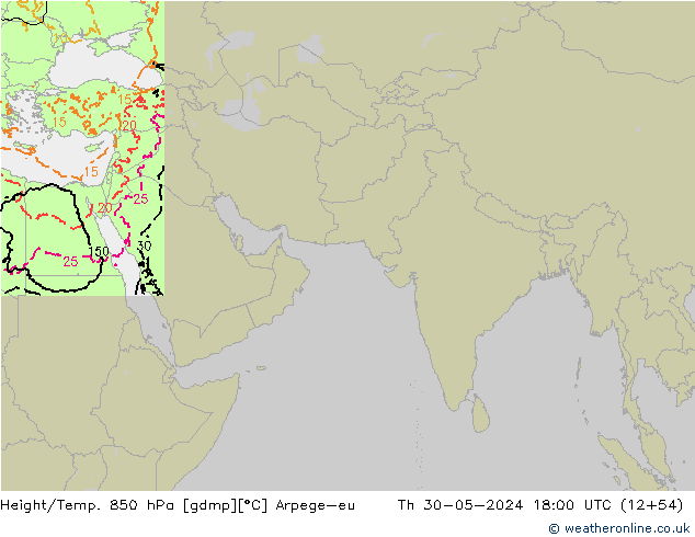 Height/Temp. 850 hPa Arpege-eu Qui 30.05.2024 18 UTC