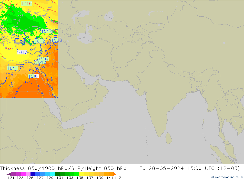 Thck 850-1000 hPa Arpege-eu  28.05.2024 15 UTC