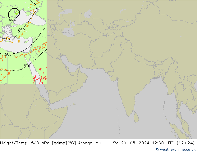 Height/Temp. 500 гПа Arpege-eu ср 29.05.2024 12 UTC