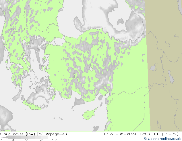 Nubi basse Arpege-eu ven 31.05.2024 12 UTC