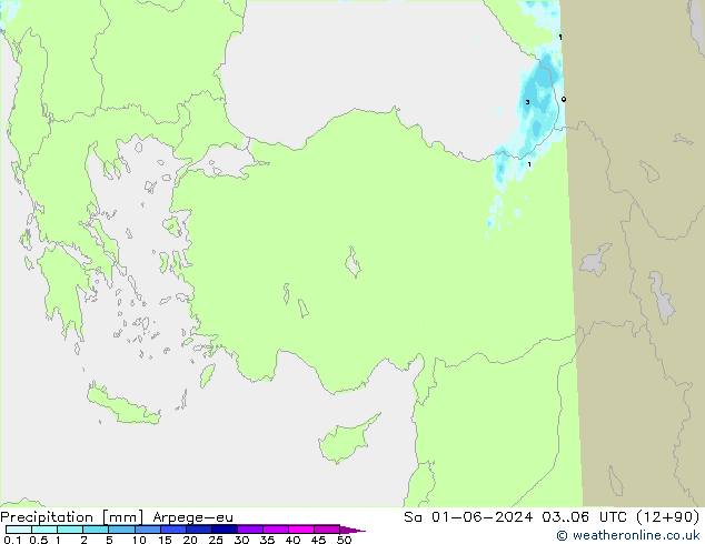 Precipitation Arpege-eu Sa 01.06.2024 06 UTC