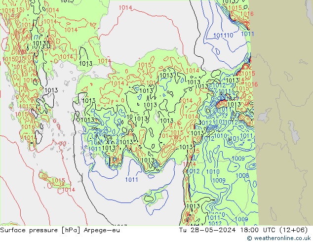 Pressione al suolo Arpege-eu mar 28.05.2024 18 UTC