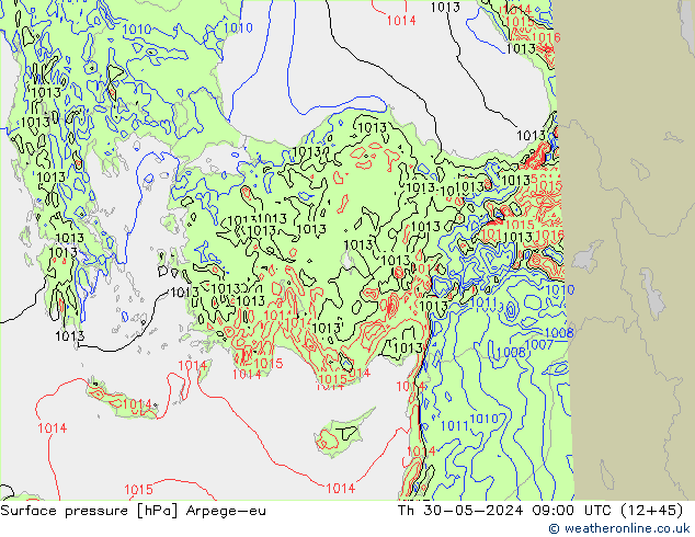 Yer basıncı Arpege-eu Per 30.05.2024 09 UTC